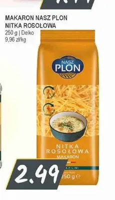 Makaron Nasz Plon Nitka Rosołowa promocja w Słoneczko