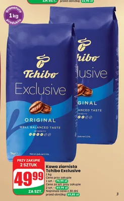 Kawa ziarnista Tchibo Exclusive promocja w Dino