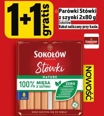 Parówki Stówki z szynki promocja w TOPAZ