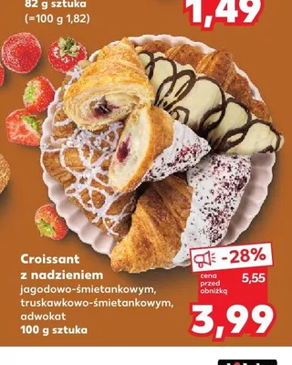 Croissant z nadzieniem truskawkowo-śmietankowym promocja w Kaufland