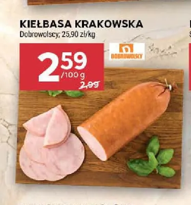 Kiełbasa krakowska Dobrowolscy promocja w Stokrotka