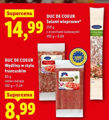 Wędliny w stylu francuskim różne rodzaje promocja w Lidl