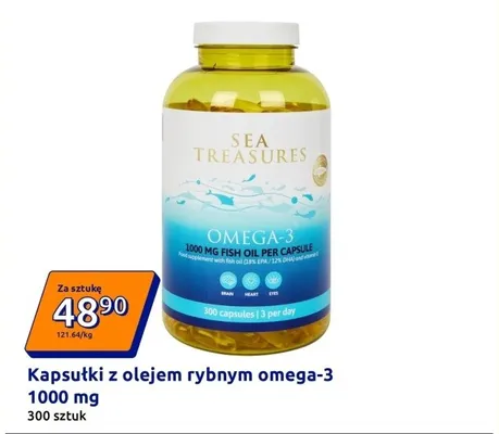 Kapsułki z olejem rybnym omega-3 1000 mg promocja w Action