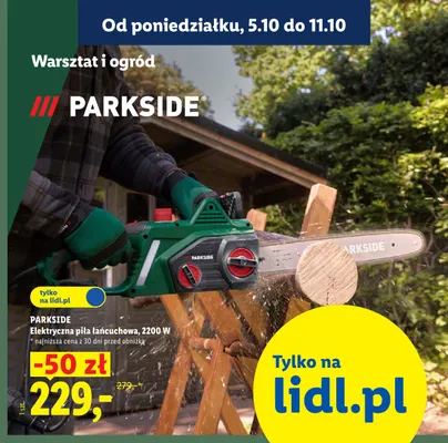Elektryczna piła łańcuchowa Parkside 2200W promocja w Lidl