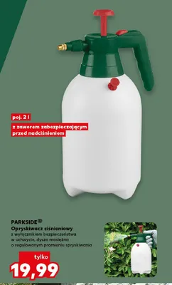 Opryskiwacz ciśnieniowy PARKSIDE 2l z zaworem zabezpieczającym przed nadciśnieniem promocja w Kaufland