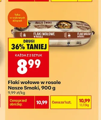 Flaki wołowe w rosole Nasze Smaki promocja w Biedronka