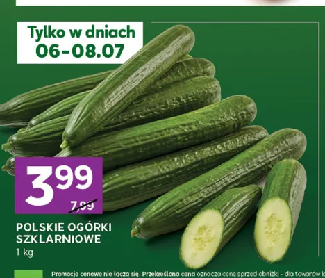 Ogórki szklarniowe polskie promocja w Stokrotka