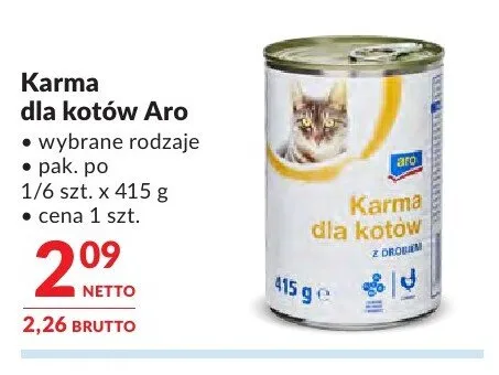 Karma dla kotów Aro promocja w Makro