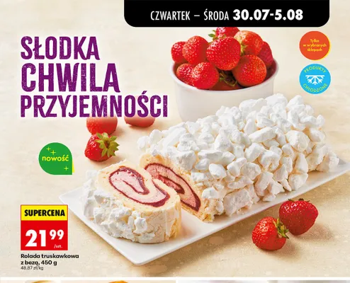 Rolada truskawkowa z bezą promocja w Biedronka