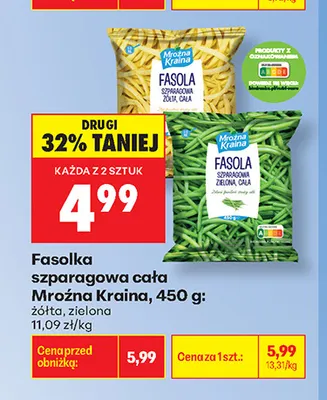 Fasolka szparagowa cała żółta Mroźna Kraina promocja w Biedronka