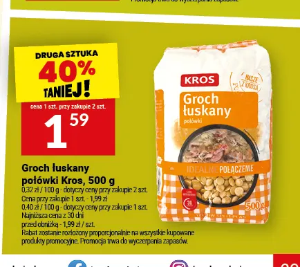 Groch łuskany połówki Kros promocja w Twój Market