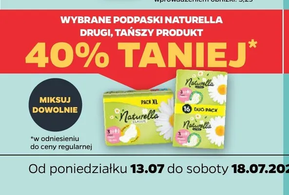 Podpaski Naturella promocja w Netto