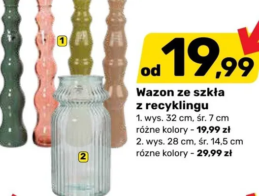 Wazon ze szkła z recyklingu promocja w Bricomarche
