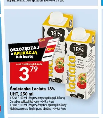 Śmietanka Łaciata 18% UHT promocja w Twój Market