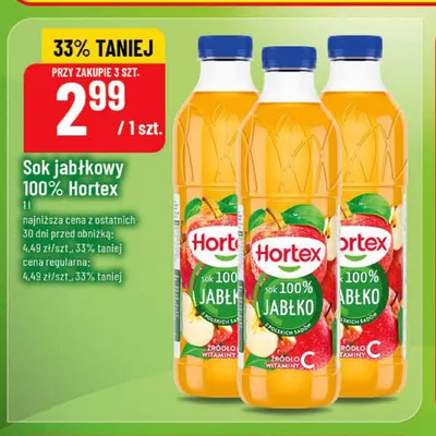 Sok jabłkowy 100% Hortex promocja w POLOmarket