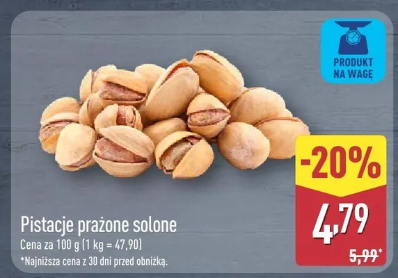Pistacje prażone solone Well done promocja w Aldi