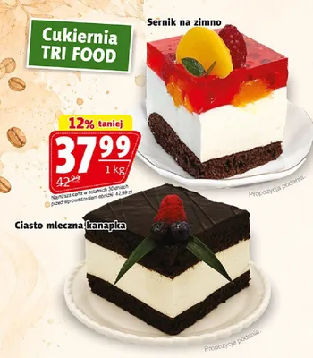 Sernik na zimno Tri Food promocja w Prim Market