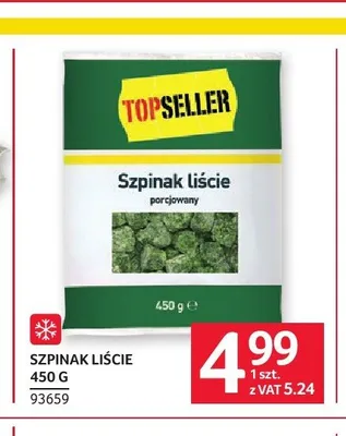 Szpinak liście Topseller promocja w Selgros