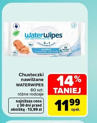 Chusteczki nawilżane Waterwipes Sensitive promocja w Carrefour Market