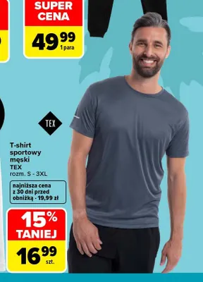 T-shirt sportowy męski TEX promocja w Carrefour