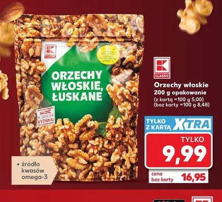 Orzechy włoskie łuskane K-Classic promocja w Kaufland