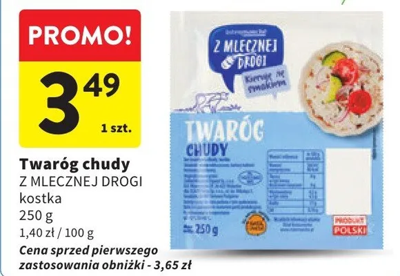 Twaróg chudy z mlecznej drogi kostka promocja w Intermarche