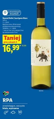 Wino białe Beyond Belief Sauvignon Blanc promocja w Lidl