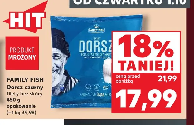 Dorsz czarny filety bez skóry Family Fish promocja w Kaufland