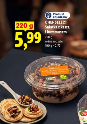 Sałatka z kaszą i hummusem Chef Select promocja w Lidl