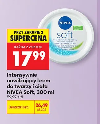 Intensywnie nawilżający krem do twarzy i ciała NIVEA Soft promocja w Biedronka