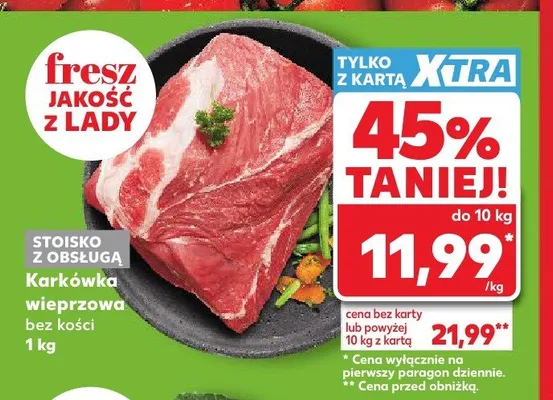 Karkówka wieprzowa bez kości promocja w Kaufland
