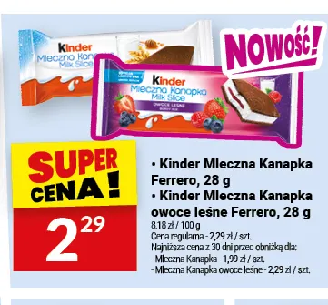 Kinder Mleczna Kanapka owoce leśne Ferrero promocja w Twój Market