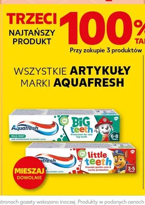 Pasta do zębów Aquafresh Little Teeth 3-5 Years promocja w Kaufland