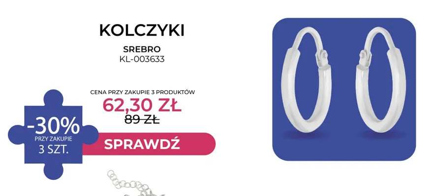 Kolczyki srebro KL-003633 Briju promocja w Briju