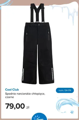 Spodnie narciarskie chłopięce czarne Cool Club promocja w Smyk