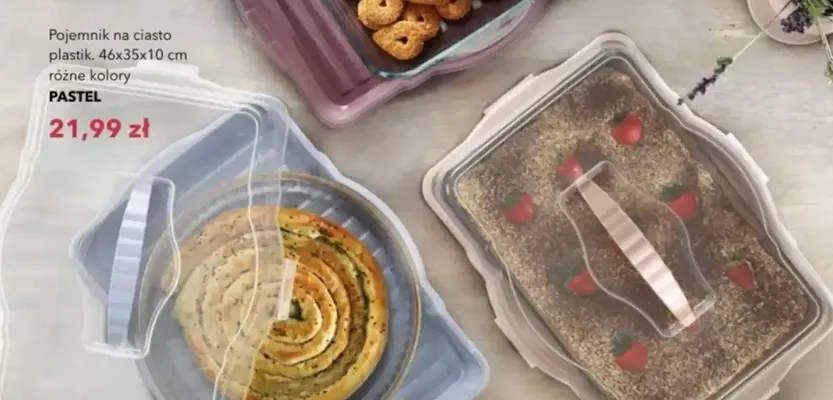 Pojemnik na ciasto plastikowy Pastel promocja w Nela