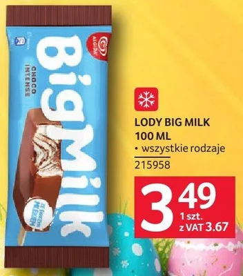 Lody BIG MILK 100 ml promocja w Selgros