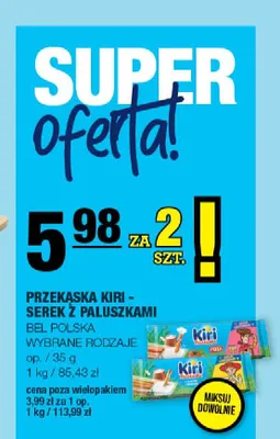 Przekąska Kiri serek z paluszkami Bel Polska promocja w SPAR