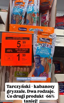 Kabanosy Tarczyński Gryzzale promocja w Aldi