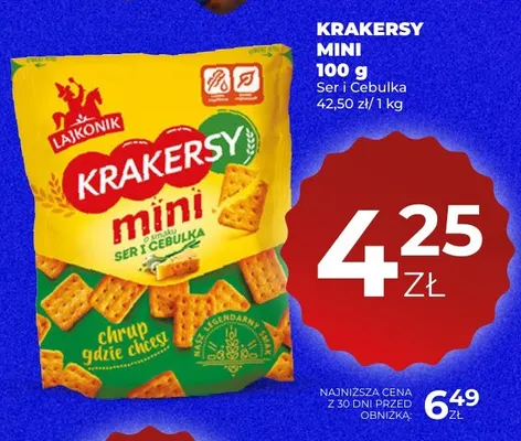 Krakersy mini ser i cebulka Lajkonik promocja w Duży Ben