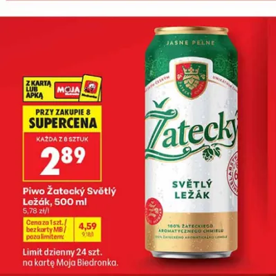 Piwo Žatecký Světlý Ležák promocja w Biedronka