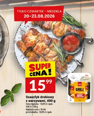 Szaszłyk drobiowy z warzywami Białecki Wędzarnia promocja w Twój Market