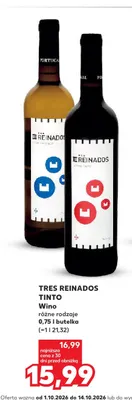 Wino Tres Reinados Tinto promocja w Kaufland