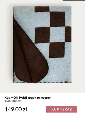 Koc Mon Paris gruby ze wzorem 150x200 cm Homla promocja w Homla