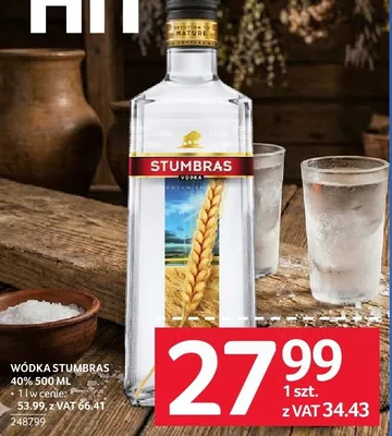 Wódka Stumbras 40% 500 ml promocja w Selgros