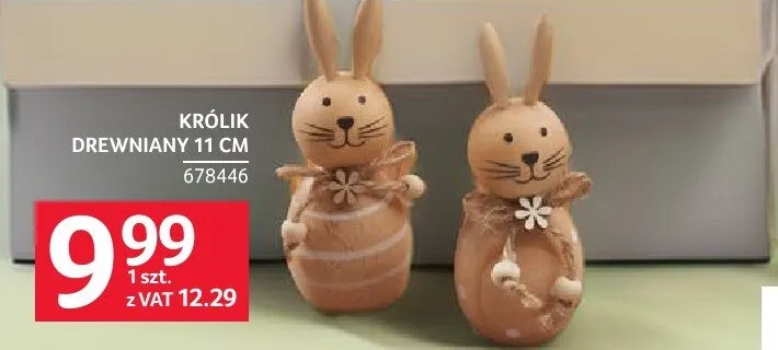 Królik drewniany 11 cm promocja w Selgros