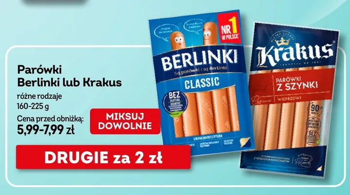 Parówki z szynki Krakus promocja w Żabka