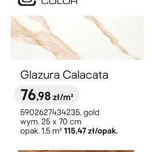 Glazura Ceramika Color Calacata gold promocja w Castorama