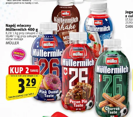 Napój mleczny Müllermilch orzechowy promocja w Prim Market