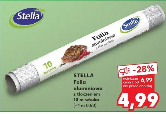 Folia aluminiowa z tłoczeniem promocja w Kaufland